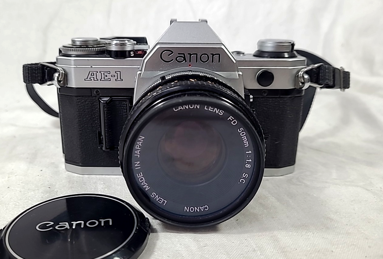 【C6779】Canon AE-1 + FD 50mm F1.8 S.C Canon FD 50mm f/1.8 SC FAST Prime Mirrorless Lens Canon SLR