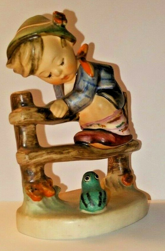 Goebel Hummel Boy on Fence with Frog 