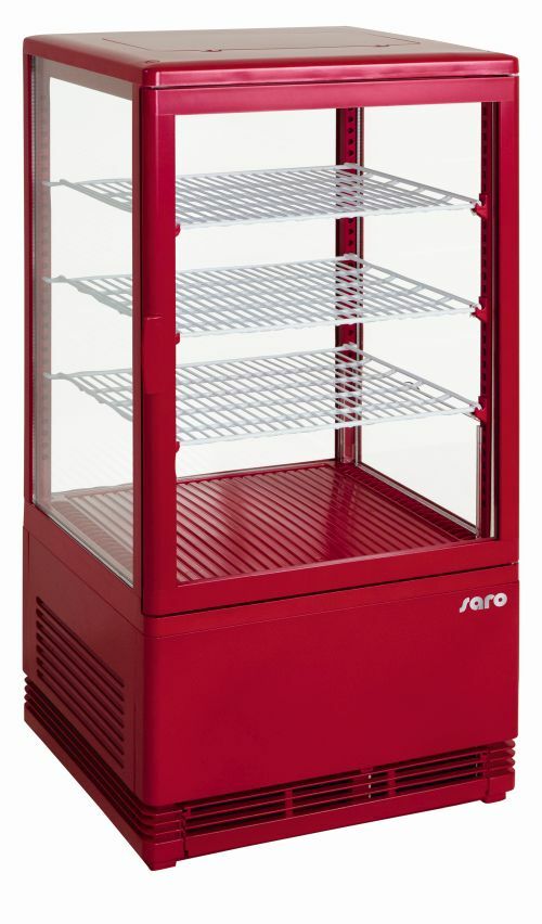 SARO Mini-Umluftkühlvitrine Modell SC 70 rot Kühlvitrine Kühlvitrinen 