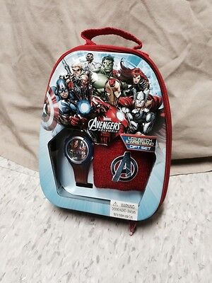 Marvel Avengers Digital LCD Children's Watch Wristband With Tin Case