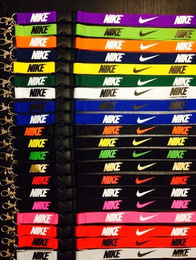 Nike Lanyard Detachable Keychain iPod Camera Strap Badge ID Running Cell Grwhte
