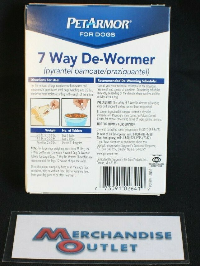 PetArmor 2 Count 7 Way De-Wormer for Small Dogs (EXP 11/2020)
