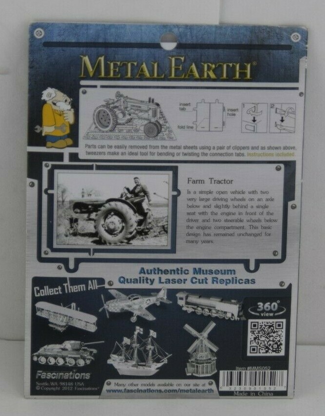 Fascinations Metal Earth Farm Tractor Laser Cut 3D Metal Model Kit