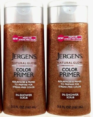 2 /Jergens Natural Glow Color Primer In-Shower Scrub 5.5 fl oz each