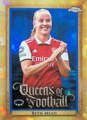 2022-23 Topps Womens Chrome Sapphire UCL Arsenal FC Queens of Football Beth Mead