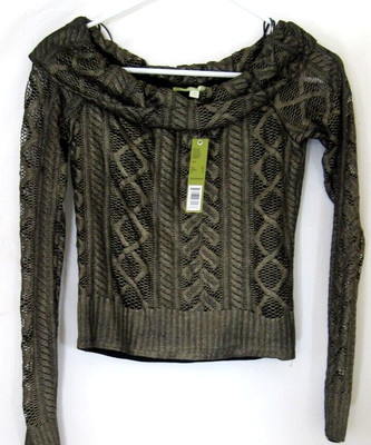 GIANNI BINI~Emerson Sweater~Dreamweaver~Metallic Gold~Junior Size M~L/Sleeve~NEW