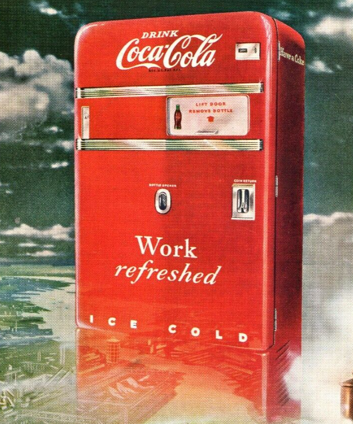 Vintage Coca Cola Coke Ad Machine Hawaii February 1949National