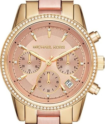 Pre-owned Michael Kors Ritz Mk6307 37mm Stainless Steel Case With Rose Gold, Brand