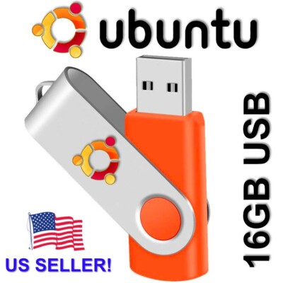 Ubuntu Linux 24.04 Newest Version BOOTABLE/LIVE 16GB USB Flash Drive Free Ship