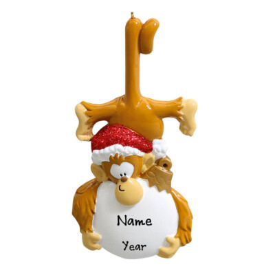 PERSONALIZED Christmas Monkey Ornament - First Christmas 2023 Keepsake Gift