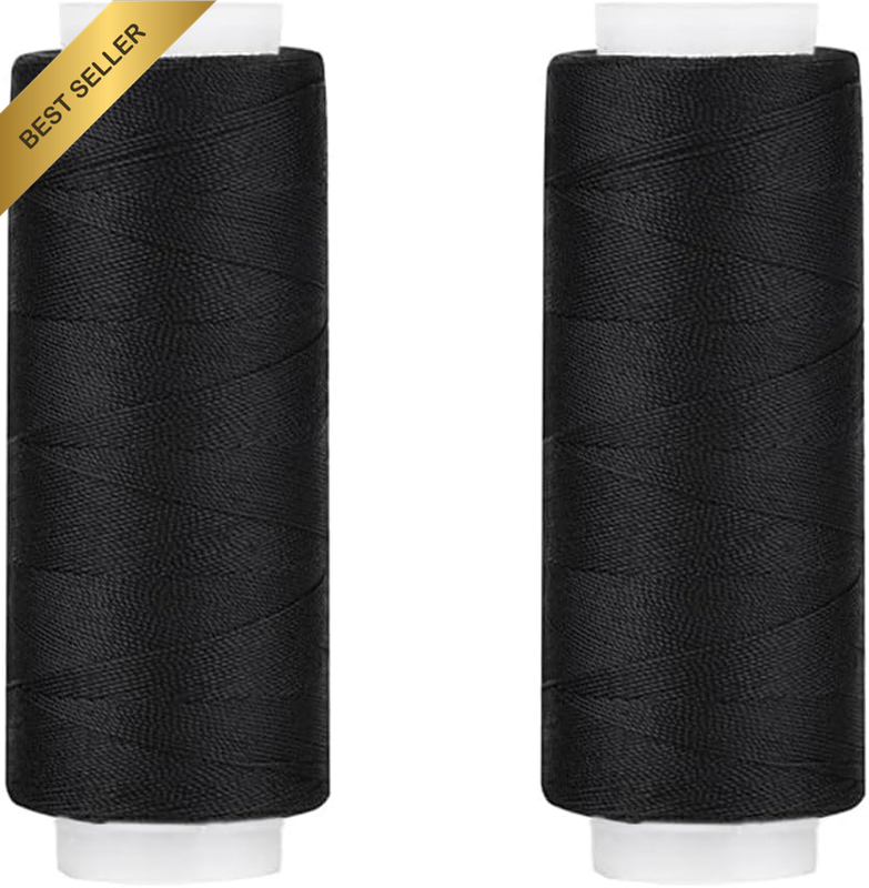 Polyester Sewing Thread, Black, 2 Pieces, 110 Yards Each, Universal for Machine