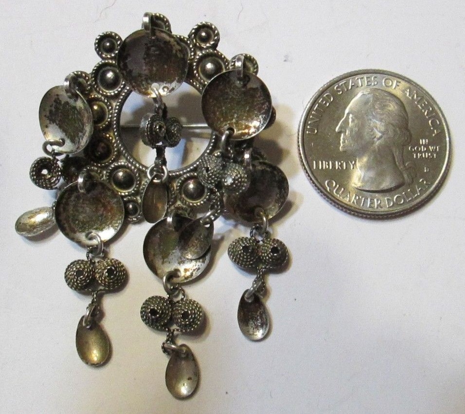 Vintage Norwegian 830S Silver Solje Wedding Pin Brooch