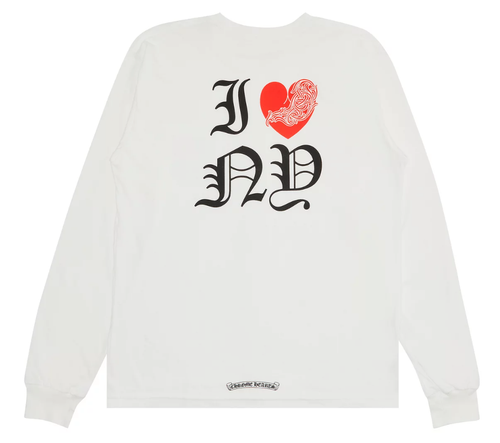 Pre-owned Chrome Hearts I Heart Ny Long Sleeve Tee Shirt White