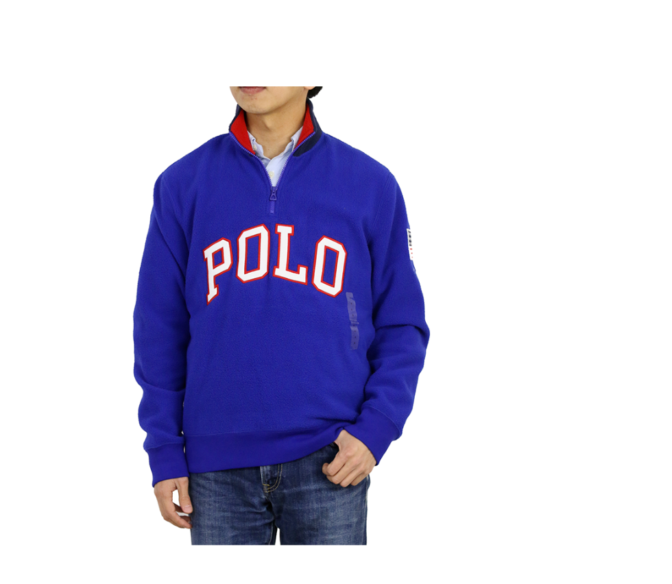★★POLO RALPH LAUREN★★ W Logo Flag Fleece Half Zip Pullov POLO RALPH LAUREN Logo Flag Fleece Half-Zip Pullover in