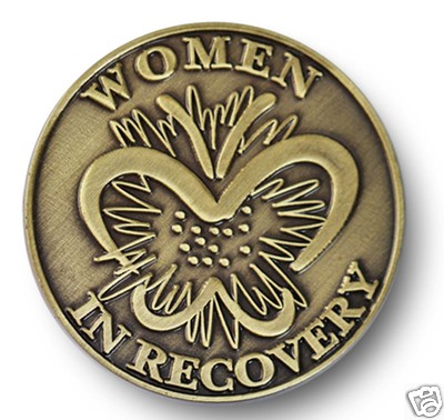 Antiqued Bronze Women In Recovery AA/NA 12 Step Program Recovery Coin/Token/Chip