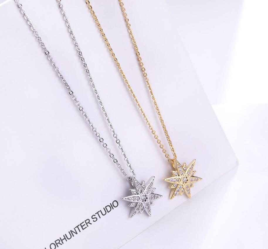 アクセサリー  ORDER SOLID STAR WITH PAVE CZ Hexagonal Star Silver SP/Gold GP Snow-flake Pave CZ Pendant