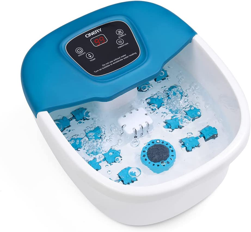 Foot Spa Bath Massager with Heat, Bubbles, Vibration and Ped