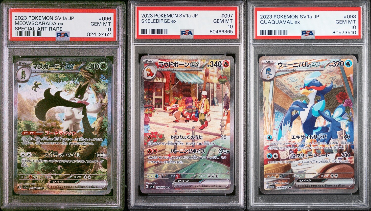 Set 3 PSA 10 Japanese Pokemon 2023 Meowscarada Skeledirge