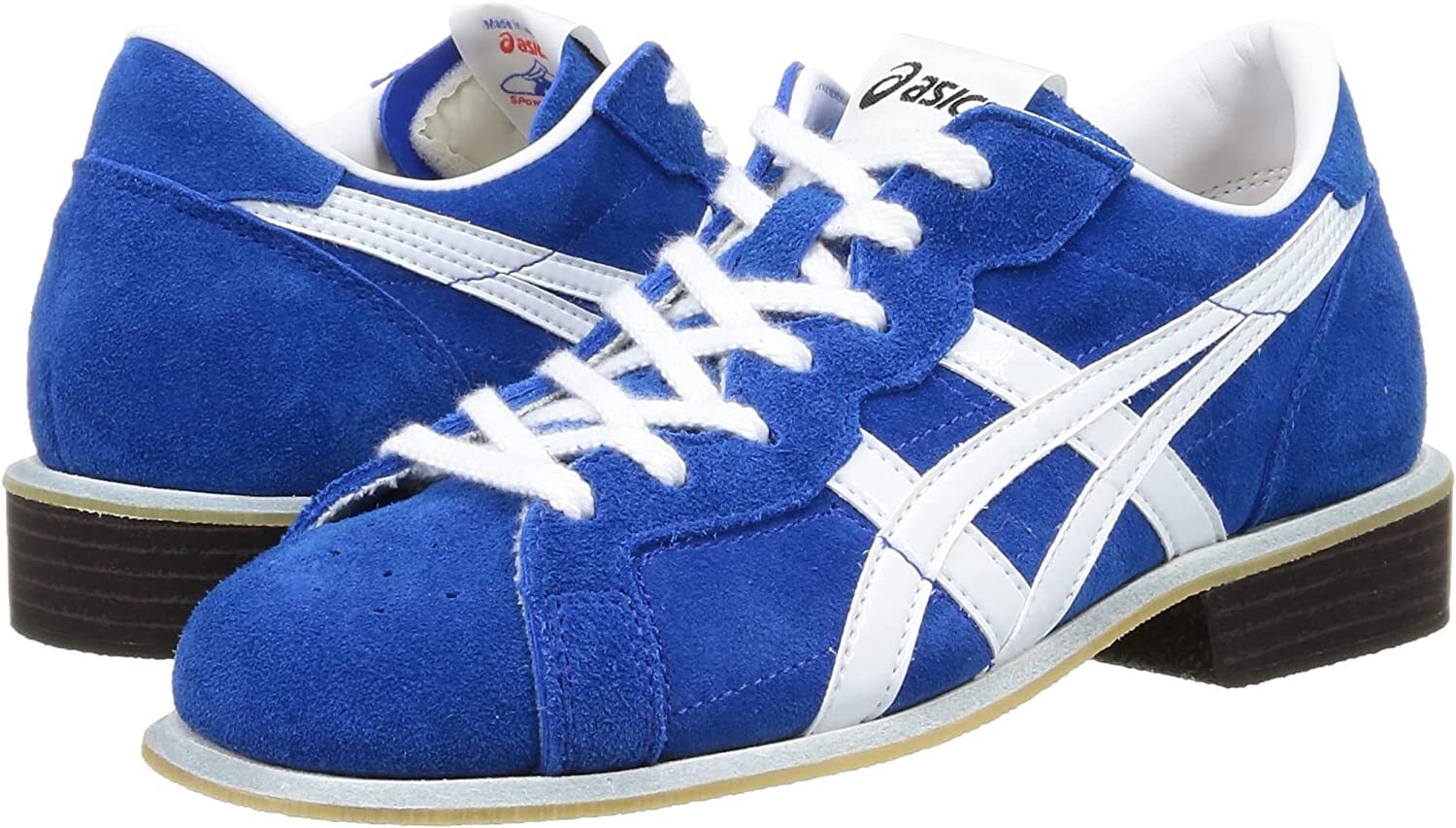 Pre-owned Asics Weight Lifting Shoes Blue White Natural Leather 1163a006 400