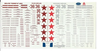 Loose, Testors Mig-37B 'Ferret - E' Decals 1/48 #502 No Instructions