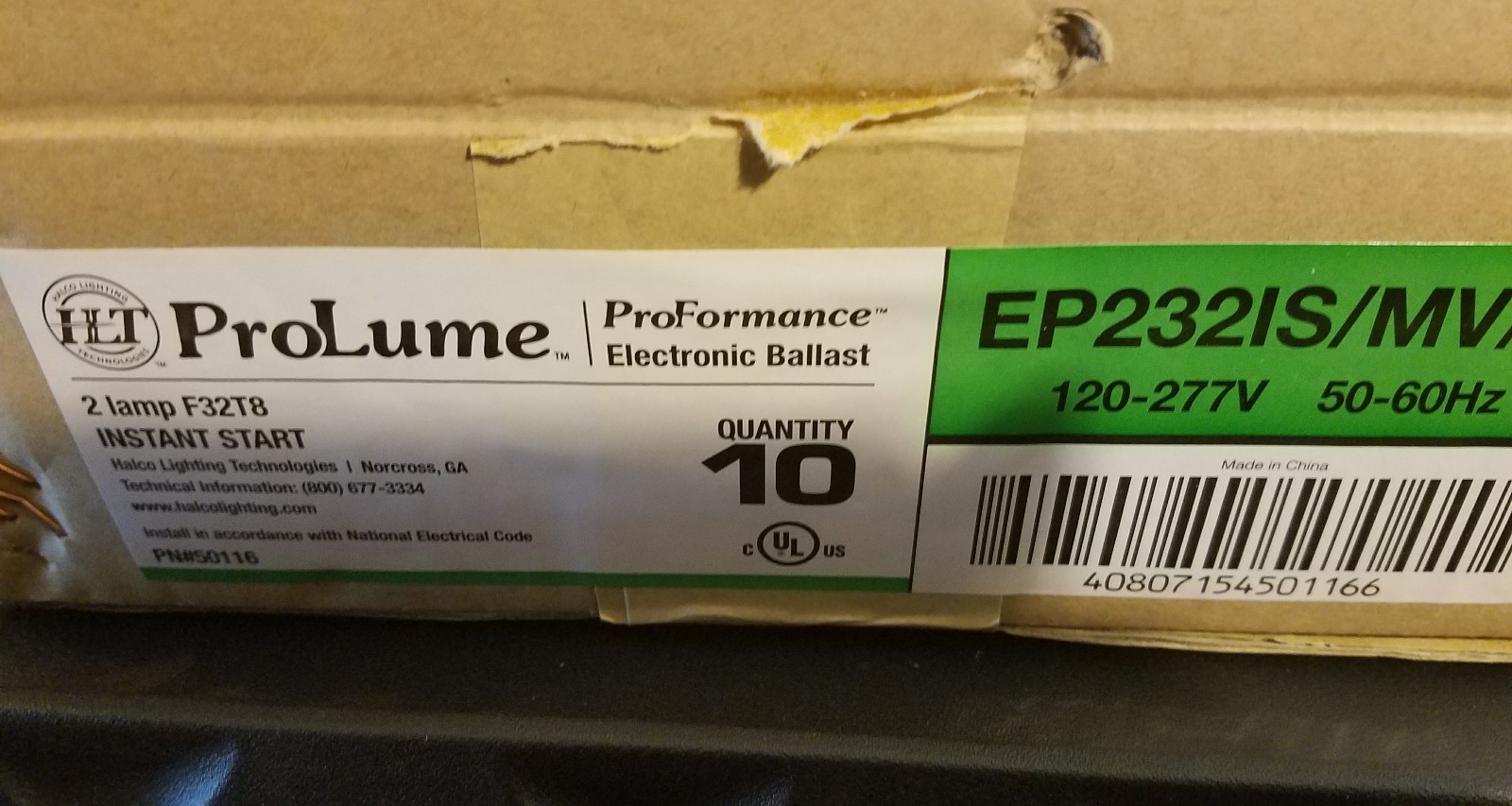 Halco ProLume 1-2 Lamp  EP232IS / MV / SL Instant Start Light Ballast 10/pk