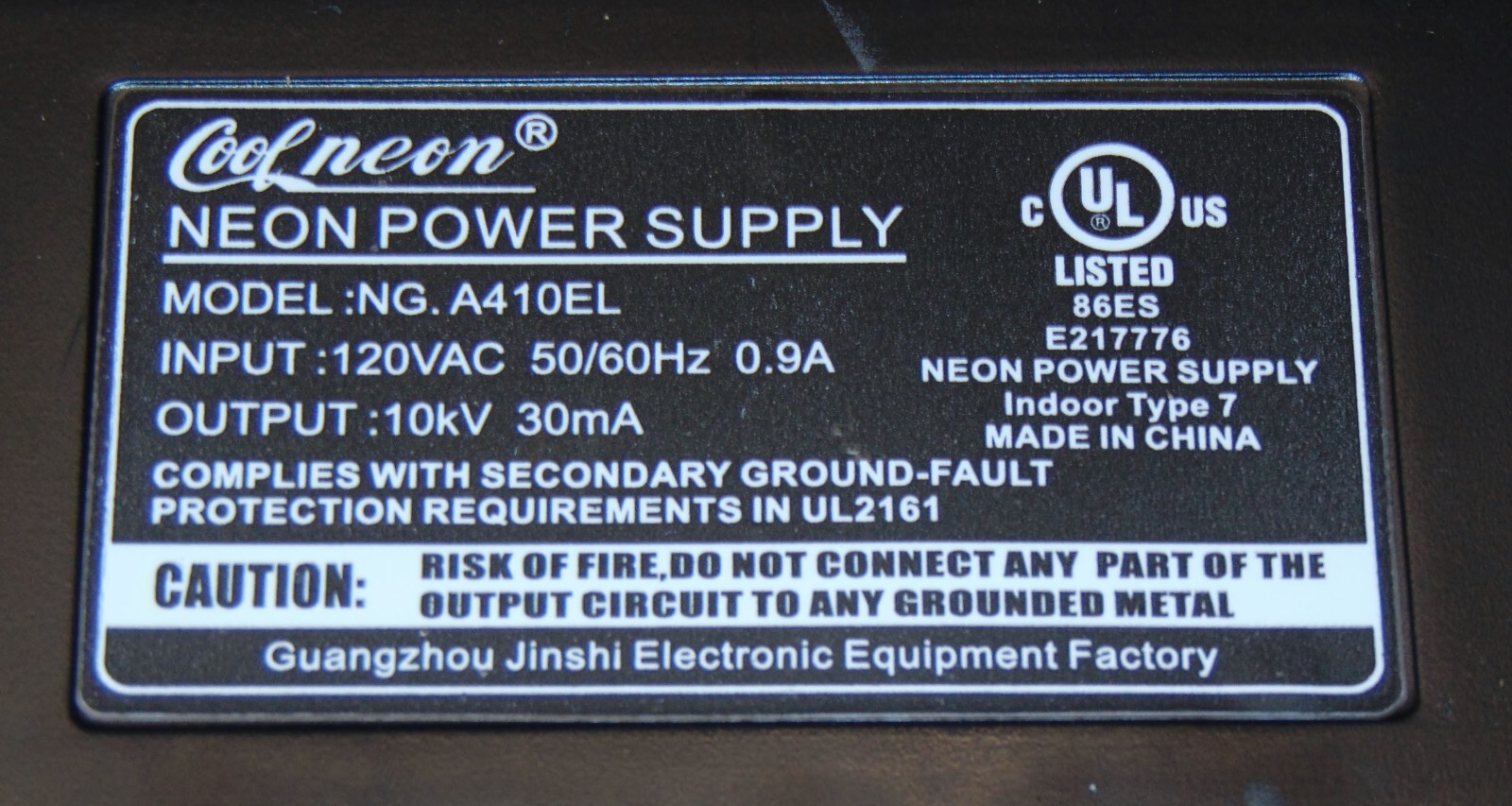 Power Supply Transformer | New Ng A410el Cool Neon Sign Power Supply Transformer | New Ng A410el Cool Neon Sign