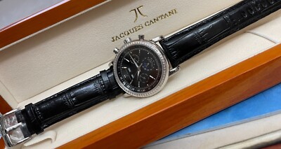 Pre-owned Jacques Cantani Men's Watch Automatic Eta Swiss 96 Diamonds Jc-935 Meridian