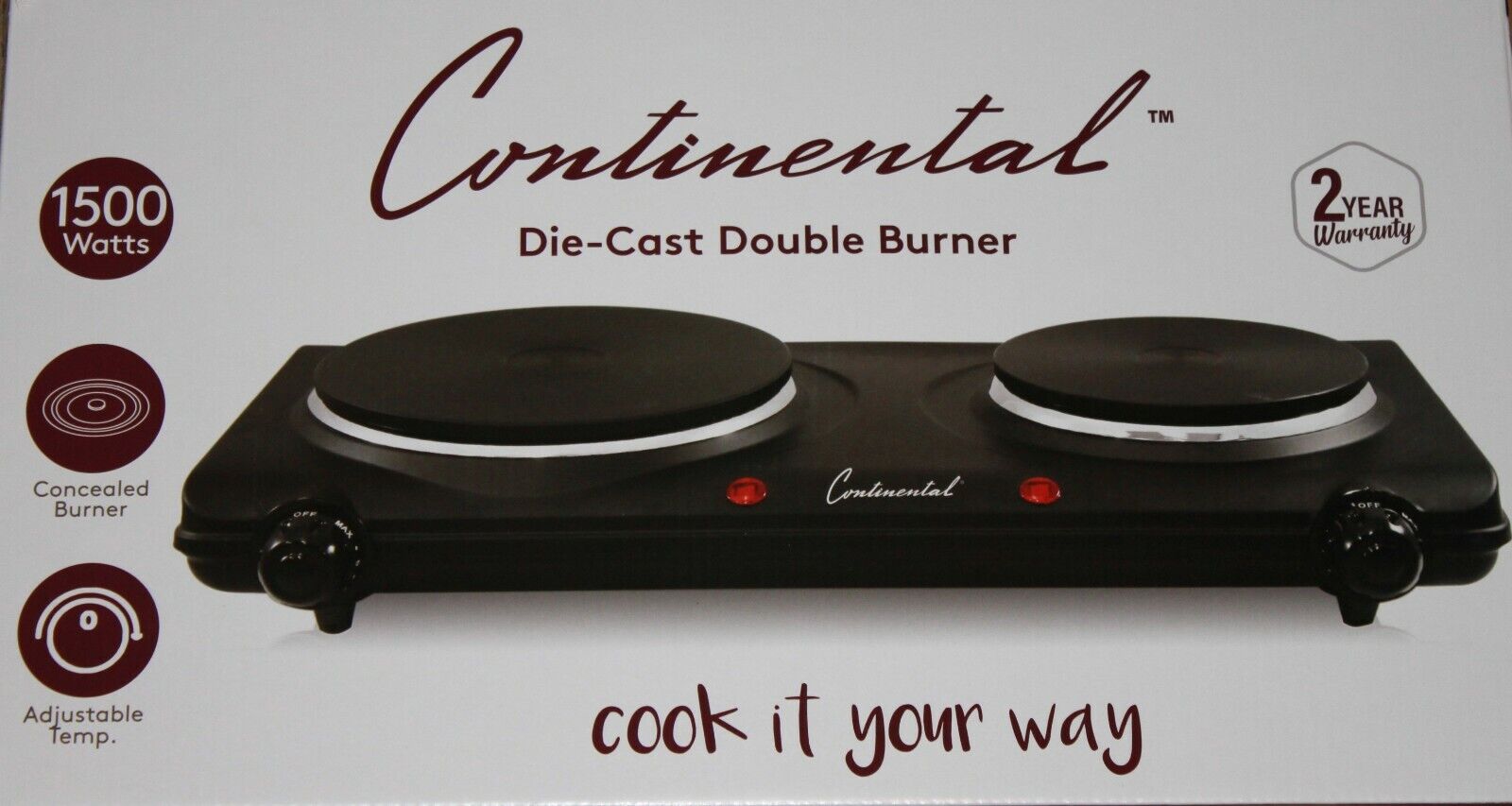 CONTINENTAL DIE CAST DOUBLE BURNER GREAT FOR / CAMPING CONTINENTAL DIE CAST DOUBLE BURNER GREAT FOR / CAMPING