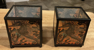 2 Hallmark Studio B Seahorse  Stained Glass  Look 3x3 Votive/Tea Light Holders