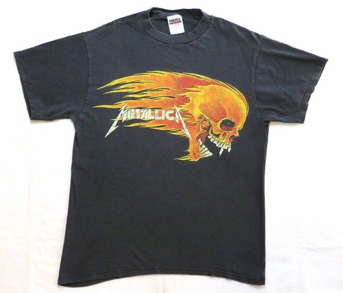 Metallica Vintage T Shirt 1990's Pushead Flaming Skull & Sun