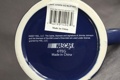 NWT Jimmie Johnson 15OZ Relief Coffee Mug NASCAR Stoneware Number 48