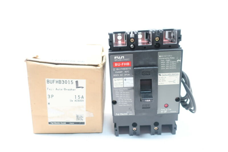 Fuji BU-FHB3015 Molded Case Circuit Breaker 3p 15a Amp 600v-ac