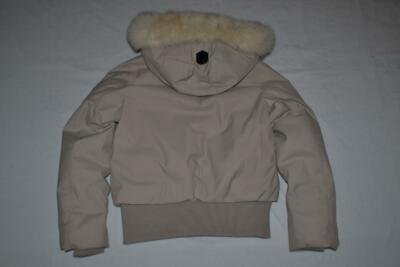 Pre-owned Mackage Authentic  Women Cory Twill Down Bomber Jacket Hood Champagne All Sizes In Ivory