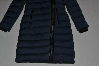 Pre-owned Rudsak Authentic  Womens Melodic Long Down Puffer Coat Fur Night Blue All Sizes