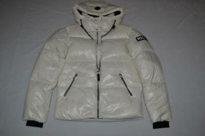 Pre-owned Mackage Authentic  Kent Lustrous Light Down Jacket Hood Cream Men Brand In Ivory