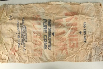 Vintage KING KANE Pure Cane Sugar Bag Pink Fabric Cloth Sack 19