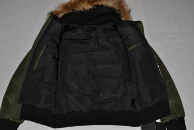 Pre-owned Mackage Authentic  Florian Army Down Bomber Fur Hood Men Jacket All Sizes In 44