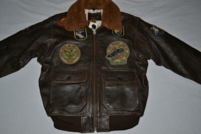 Pre-owned Schott Nyc G1tg G-1 Wings Of Gold Leather Bomber Jacket Brown All Sizes