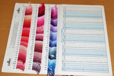 DMC Color Card Identification Book Guide w/samples For 360 Floss & Pearl Cottons
