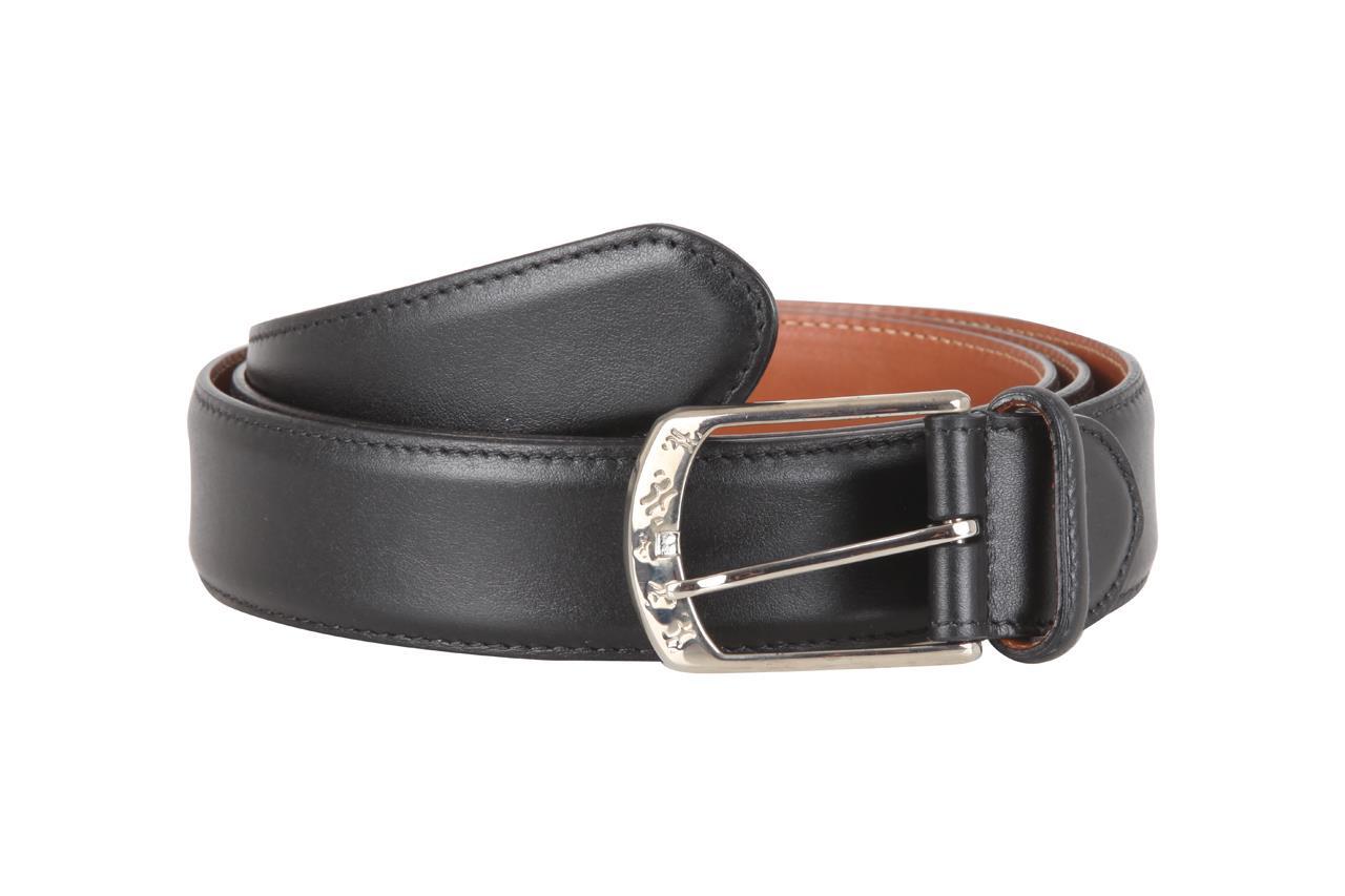 Pre-owned Billionaire Italian Couture Men's Calfskin Leather Belt Size 120 Cm 48" Black