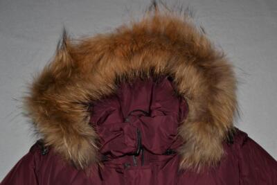 Pre-owned Mackage Authentic  Diego Bordeaux Down Bomber Fur Hood Men Jacket All Sizes In 44