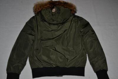 Pre-owned Mackage Authentic  Florian Army Down Bomber Fur Hood Men Jacket All Sizes In 44