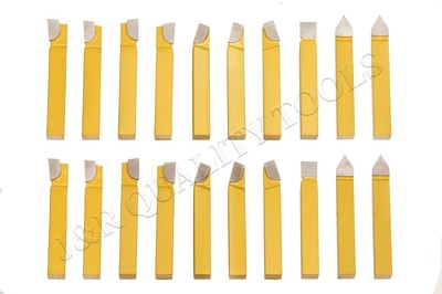 20PC 1/4'' CARBIDE TIP TIPPED CUTTER TOOL BIT CUTTING SET FOR METAL LATHE TOOLING