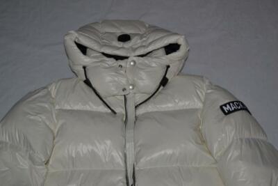 Pre-owned Mackage Authentic  Kent Lustrous Light Down Jacket Hood Cream Men Brand In Ivory