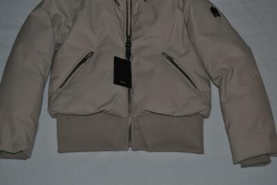 Pre-owned Mackage Authentic  Women Cory Twill Down Bomber Jacket Hood Champagne All Sizes In Ivory