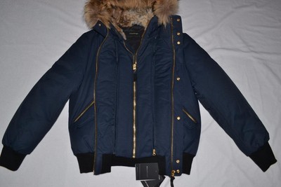 Pre-owned Mackage Authentic  Dixon Hip Length Down Navy Fur Hood Men Parka 44 ,46 , 48