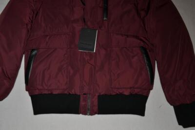 Pre-owned Mackage Authentic  Diego Bordeaux Down Bomber Fur Hood Men Jacket All Sizes In 44