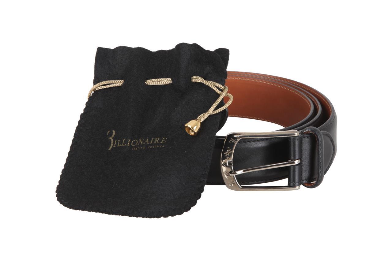 Pre-owned Billionaire Italian Couture Men's Calfskin Leather Belt Size 120 Cm 48" Black