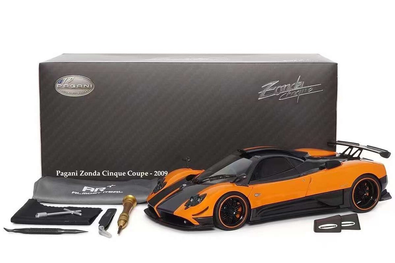 パガーニ　Pagani Cinque 1:18 1/18 Almost Real Pagani Zonda Cinque Orange Open & Closed