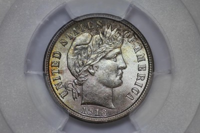 1916 Barber Dime MS67 PCGS Silver United States Mint 10c Coin